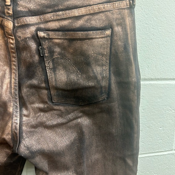 Levi Strauss Jean leggings 33 in copper and black. Button and zipper closure - Picture 4 of 13